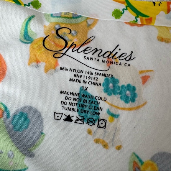 Women's Printed Thong Panties - White and Green St. Patrick’s Day Cats 1X NWT - Picture 7 of 7